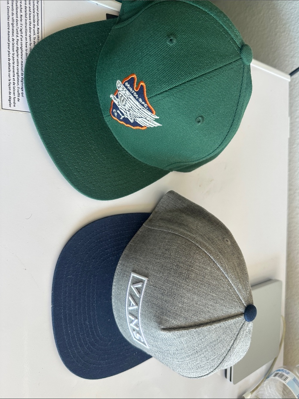 Brixton and Vans Two-Tone Gray & Navy Snapback with Green Logo Cap